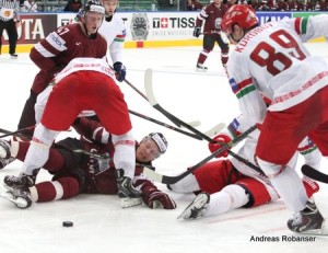 IIHF World Championship 2014  Martins Cipulis #47 , Dmitri Korobov #89