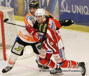 Graz 99ers - EC KAC EBEL Saison 2014/15 Anders BASTIANSEN, Oliver SETZINGER #51 © Werner Krainbucher/Puckfans.at