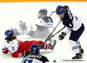 IIHF U18 World Championship FIN - CZE Pavel Zacha #13, Joonas Niemelä #14, Jesper Mattila #4 © Andreas Robanser/Puckfans.at