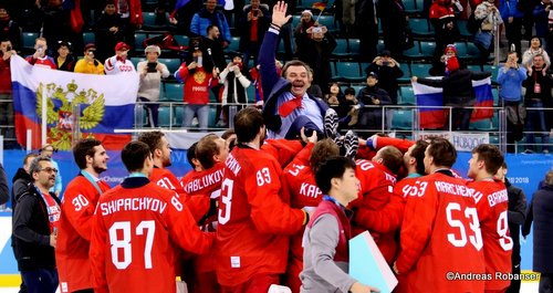 Olympic Winter Games Pyeongchang 2018 Men's Gold Medal Game OA RUS - GER Oleg Znarok,Team Russia Gangneung Hockey Centre ©Andreas Robanser