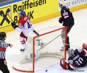 IIHF World Championship 2014  Tomas Hertl #48, Seth Jones #3, Tim Thomas #30,