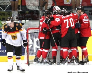 IIHF World Championship 2014  Alexander Barta #29 ,  Simon Moser #82, Denis Hollenstein #70, Reto Schäppi #19