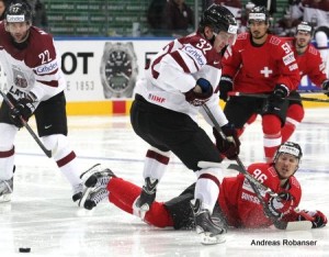 IIHF World Championship 2014  Maris Jass #22 , Damien Brunner #96 , Arturs Kulda #32 , Eric Blum #58