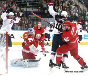 Ivan Usenko #57, Andrei Mezin #31, Jimmy Hayes #10