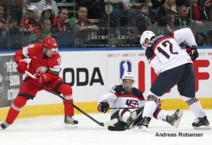 Alexei Ugarov  #18, Johnny Gaudreau #53 , Kevin Hayes #12