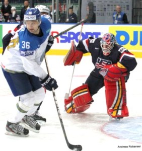 IIHF World Championship 2014  Dmitri Upper #36 , Tim Thomas #30