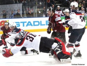 IIHF World Championship 2014   Jake Gardiner #51 , Tim Thomas #30 , Ronalds Kenins #91 , Jeff Petry #2