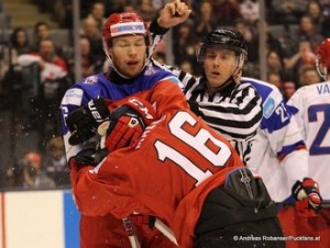 IIHF World Junior Championship 2015 Air Canada Center, Toronto Schweiz - Russland Vladislav Gavrikov #6, Timo Meier #28