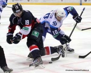 Slovan Bratislava - Dinamo Minsk Slofnaft Arena, Bratislava KHL Saison 2014/2015 Matt Murley #19, Matt Ellison #10