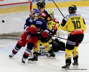 Vienna Capitals - EC Red Bull Salzburg Ryan Duncan #16, Jamie Fraser #44, Matt Zaba #1,  Matt Watkins  #10