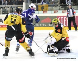 Vienna Capitals - EC VSV Zwischenrunde Saison 2014/2015 Philippe Lakos #4, Eric Hunter #51, Matt Zaba #1