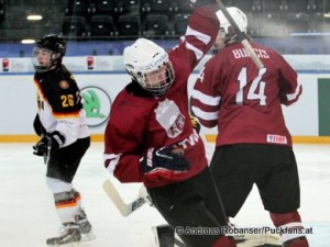 IIHF U18 World Championship , Relegation Game 1LAT - GER Simon Schütz #26, Filips Gundars Buncis #14 © Andreas Robanser/Puckfans.at