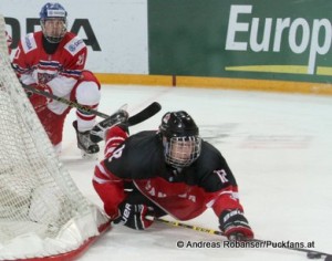 IIHF U18 World Championship CZE - CAN Lukas Andel #10, Jensen Harkins #12 © Andreas Robanser/Puckfans.at