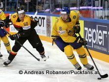 IIHF World Championship 2015 Preliminary Round SWE - GER Patrick Hager #50, Petter Granberg #8 © Andreas Robanser/Puckfans.at 