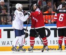 IIHF World Championship 2015 Preliminary Round  FRA - CAN  Benjamin Dieudé-Fauvel #26, David Savard #58 © Andreas Robanser/Puckfans.at 