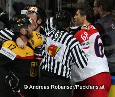 IIHF World Championship 2015 Preliminary Round GER - CZE Marcus Kink #17, Jaromír Jágr #68 © Andreas Robanser/Puckfans.at