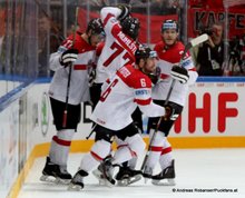 IIHF World Championship 2015 Preliminary Round GER - AUT Torjubel  Österreich Thomas Hundertpfund #27, Rafael Rotter #6 © Andreas Robanser/Puckfans.at 