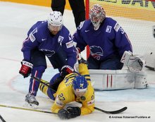 IIHF World Championship 2015 Preliminary Round SWE - FRA Cristobal Huet #39, Teddy Trabichet #47, Jimmie Ericsson #27 © Andreas Robanser/Puckfans.at