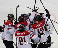 IIHF World Championship 2015 Preliminary Round SUI - AUT Siegesjubel Team Austria  ©Werner Krainbucher/Puckfans.at  