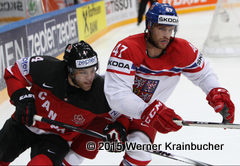 IIHF World Championship 2015 Preliminary Round CAN - CZE  Taylor HALL (CAN) ; Michal JORDAN (CZE) ⒸWerner Krainbucher/Puckfans.at