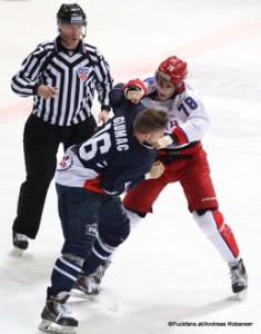 Medvescak Zagreb - CSKA Moskau  KHL Saison 2015-16 Dom Sportova, Zagreb ©Krainbucher Werner/Puckfans.at  Alexander Radulov #47, Tuukka Mäntylä #18, Mikhail Dmitri Kugryshev #18, Danny Taylor #30