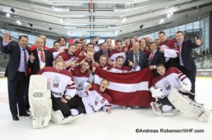 IIHF U20 World Championship Div I Group A Albert Schultz-Eishalle Champion Team Latvia Andreas Robanser/IIHF.com
