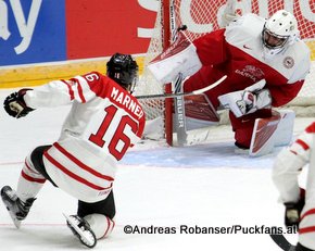 IIHF World Junior Championship 2016 Finland/Helsinki, Helsingin Jäähalli CAN - DEN  Mitchell Marner #16, Jake Virtanen #18, Mathias Seldrup #1 ©hockeyfans.ch/Andreas Robanser