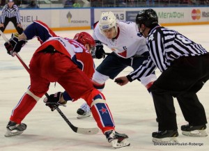 KHL West Conference 1/4 Finale CSKA Moskau - Slovan Bratislava  Roman Lyubimov #13, Tomas Surovy #43 ©Alexandre Pouliot-Roberge