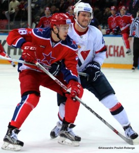 KHL West Conference 1/4 Finale CSKA Moskau - Slovan Bratislava  Maxim Mamin #78, Tomas Kundratek #84 ©Alexandre Pouliot-Roberge