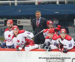 CSKA Moskau KHL Saison 2015-16 Alexander Radulov #47, Dmitri Kugryshev#18, Dmitri Kvartalnov, Vladimir Zharkov #25, Andrei Kuzmenko #96 ©Puckfans.at/Andreas Robanser