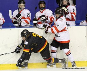 U18 Testspiel AUT - GER Sportcentrum Luzanky, Brno CZE Pascal Grosse #2, Samuel Witting #11 ©Puckfans.at/Andreas Robanser