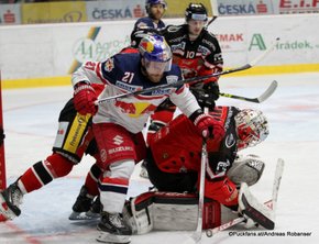 EBEL Final, Game 4 HC Orli Znojmo - EC Red Bull Salzburg Brett Sterling #21, Patrik Nechvátal #7 ©Puckfans.at/Andreas Robanser