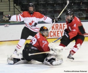 2016 IIHF U18 World Championship 1/4 Final CAN - SUI Ralph Engelstad Arena, Grand Forks Philip Wüthrich #29, Simon Le Coultre #4 ©Puckfans.at/Andreas Robanser