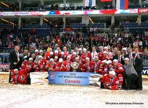 2016 IIHF World Championship Russia, VTB Ice Palace, Moscow  Finale FIN - CAN Team Canada Jubel ©Puckfans.at/Andreas Robanser