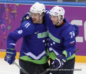 Anze Kopitar #11, Rok Ticar #24  Olympic Games Sochi 2014 ©Puckfans.at/Andreas Robanser