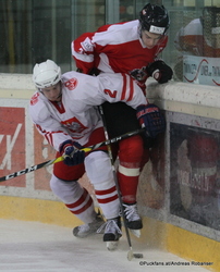 2.Test: AUT U20 - POL U20 Albert Schultz-Eishalle Yauheni Kameneu #2, Lukas Haudum #21 ©Puckfans.at/Andreas Robanser