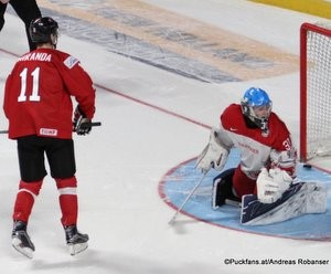 IIHF World Juniors Championship 2017 SUI - DEN Marco Miranda #11, Kasper L. Krog #31 Bell Center, Montreal ©Puckfans.at/Andreas Robanser