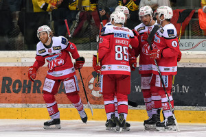 PR: Vienna Capitals - KAC Johannes Bischofberger #46, Marco Brucker #89, Thomas Hundertpfund #27 © Andreas Urban