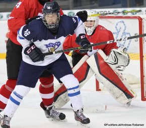 IIHF U18 World Championship 2017 FIN - SUI Teemu Engberg #18, Beat Trudel #30 ZS Poprad, Slovakia ©Puckfans.at/Andreas Robanser