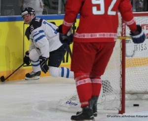 IIHF World Championship 2017 FIN - BLR Miro Aaltonen #15, Roman Graborenko #92 Paris, Bercy ©Puckfans.at/Andreas Robanser