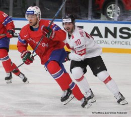 IIHF World Championship 2017 NOR - SUI Mattias Norstebo #10, Andres Ambühl #10 Paris, Bercy ©Puckfans.at/Andreas Robanser