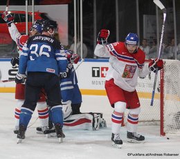 IIHF World Championship 2017 FIN - CZE Joonas Järvinen #36, Joonas Korpisalo #70, Michal Birner #16 Paris, Bercy ©Puckfans.at/Andreas Robanser