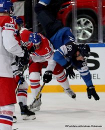 IIHF World Championship 2017 FIN - CZE Jakub Krejcik #36, Radko Gudas #3, Mikko Rantanen #96 Paris, Bercy ©Puckfans.at/Andreas Robanser