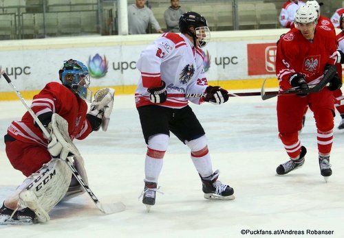 Testspiel: AUT U20 - POL U20 Kamil Lewartowski #1, Marco Rossi #23 Albert Schultz Halle ©Puckfans.at/Andreas Robanser