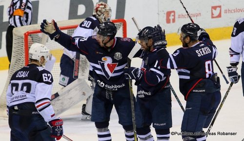 HC Slovan Bratislava - Metallurg Magnitogorsk Zach Boychuk #11, Juraj Mikus #71, slo-08 #8, Ilya Samsonov  #30. Oskar Osala #62 Ondrej Nepela Arena ©Puckfans.at/Andreas Robanser