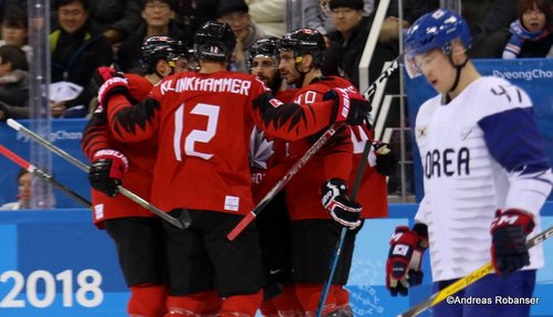 Olympic Winter Games Pyeongchang 2018 Men's: CAN - COR Rob Klinkhammer #12, Maxim Lapierre #40, Sang Hoon Shin #47 Gangneung Hockey Centre ©Andreas Robanser