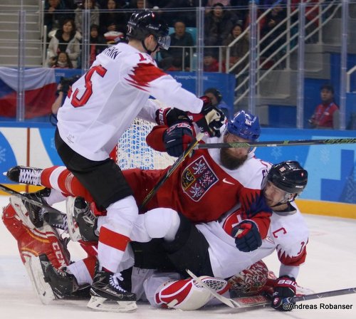 Olympic Winter Games Pyeongchang 2018 Men's: CZE - SUI Gregory Hofmann #15, Adam Polasek #61, Raphael Díaz #16 Gangneung Hockey Centre ©Andreas Robanser