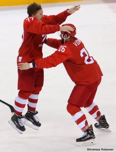 Olympic Winter Games Pyeongchang 2018 Men's Gold Medal Game OA RUS - GER Vyacheslav Voynov #26, Kirill Kaprizov #77 Gangneung Hockey Centre ©Andreas Robanser