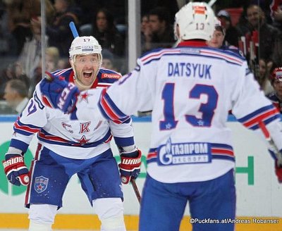 Ilya Kovalchuk #17, Pavel Datsyuk #13 SKA St. Petersburg ©Puckfans.at/Andreas Robanser