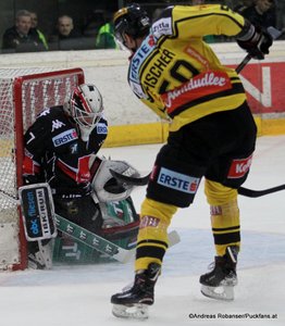 EBEL Play Offs 2018 Quarterfinal Game 3 Vienna Capitals - HC Innsbruck Patrik Nechvatal #7, Mario Fischer #50 Albert Schultz-Eishalle ©Puckfans.at/Andreas Robanser